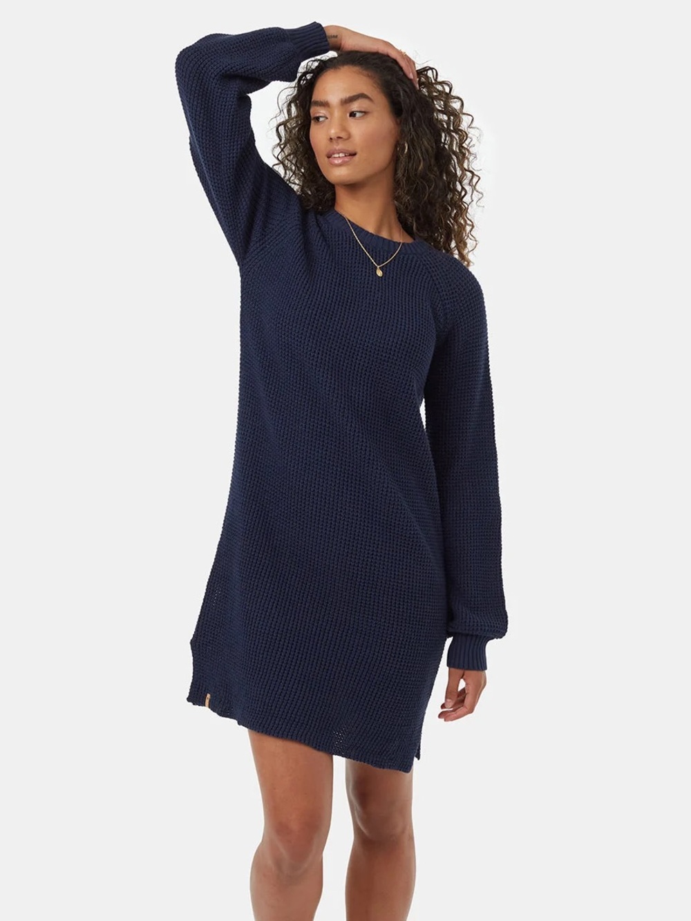 Ten Tree Organic Cotton Highline Women's Navy Knit Sweater Dress Size Small